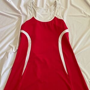 Red and White SSI Tennis Dress with Built-In Bra